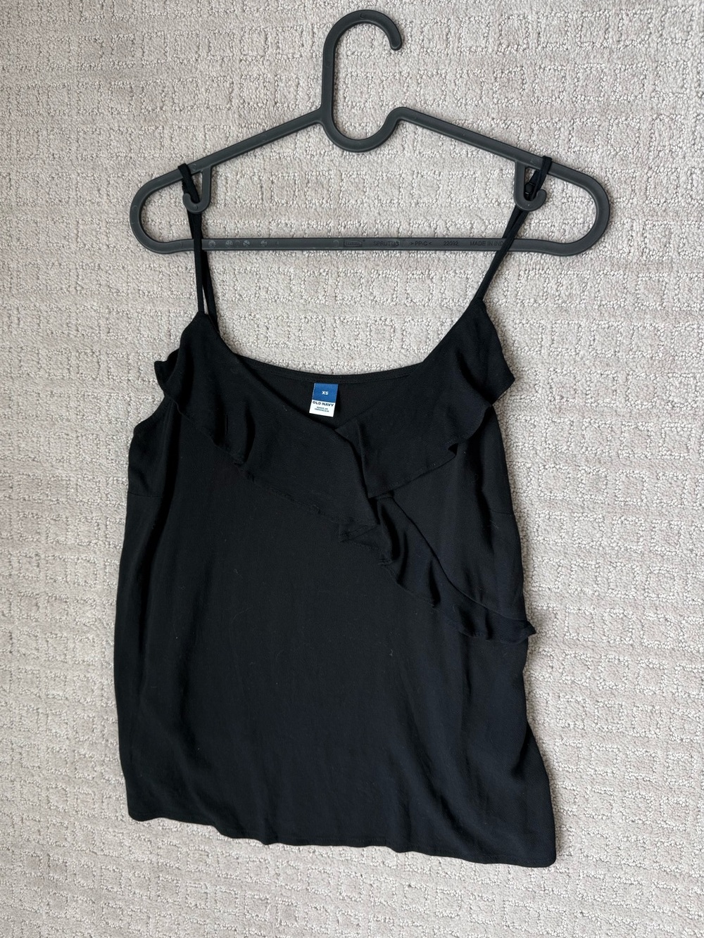Old Navy Black Ruffle Cami Tank Top